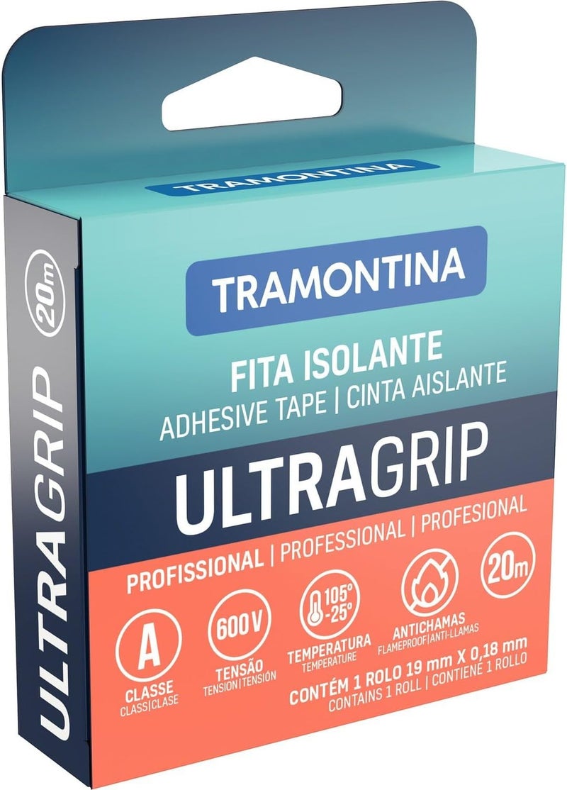TRAMONTINA شريط كهربائي أسود ترمونتينا ULTRAGRIP 20م - Image 2