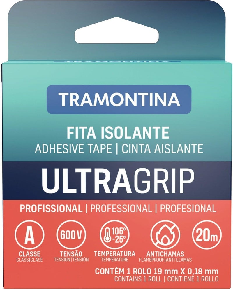 TRAMONTINA شريط كهربائي أسود ترمونتينا ULTRAGRIP 20م - Image 1