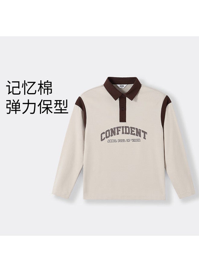 Annil Boys' Long-sleeve T-shirt, Autumn New Style, Moisture-wicking And Breathable Undershirt - Image 1