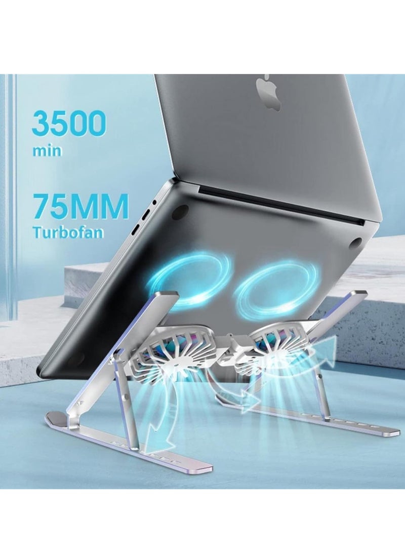 Generic Aluminum holder and external cooling fan for gaming laptop, computer, MacBook Air Pro 9-17 inch, and notebook  - Image 3