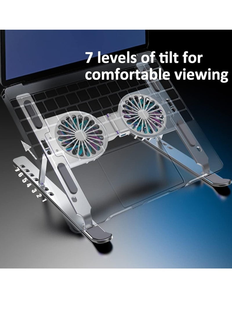 Generic Aluminum holder and external cooling fan for gaming laptop, computer, MacBook Air Pro 9-17 inch, and notebook  - Image 5