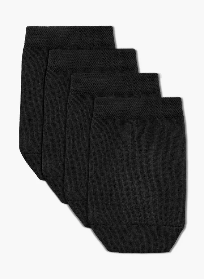 Floral Textured No Show Socks - Set of 3