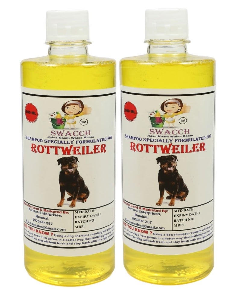 swacch Shampoo | Puppy Safe Shampoo | Rottweiler Dog Shampoo (500ml) (Pack of 2) Lemon + Small White Bone | Dog Chew Bones | Teething chew Toy | Dental Teething | Combo Pack - Image 2