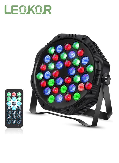 Stage Lights Corded RGB 36 LED Sound Activated Laser Light DJ Uplighting Projector with Remote Control, Suitable for Events Wedding Party