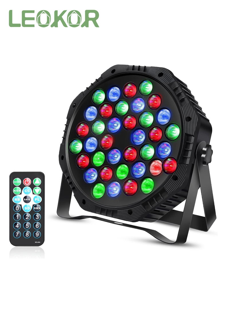 LEOKOR Stage Lights Corded RGB 36 LED Sound Activated Laser Light DJ Uplighting Projector with Remote Control, Suitable for Events Wedding Party  - Image 1