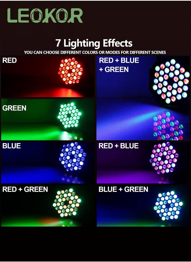 LEOKOR Stage Lights Corded RGB 36 LED Sound Activated Laser Light DJ Uplighting Projector with Remote Control, Suitable for Events Wedding Party  - Image 2
