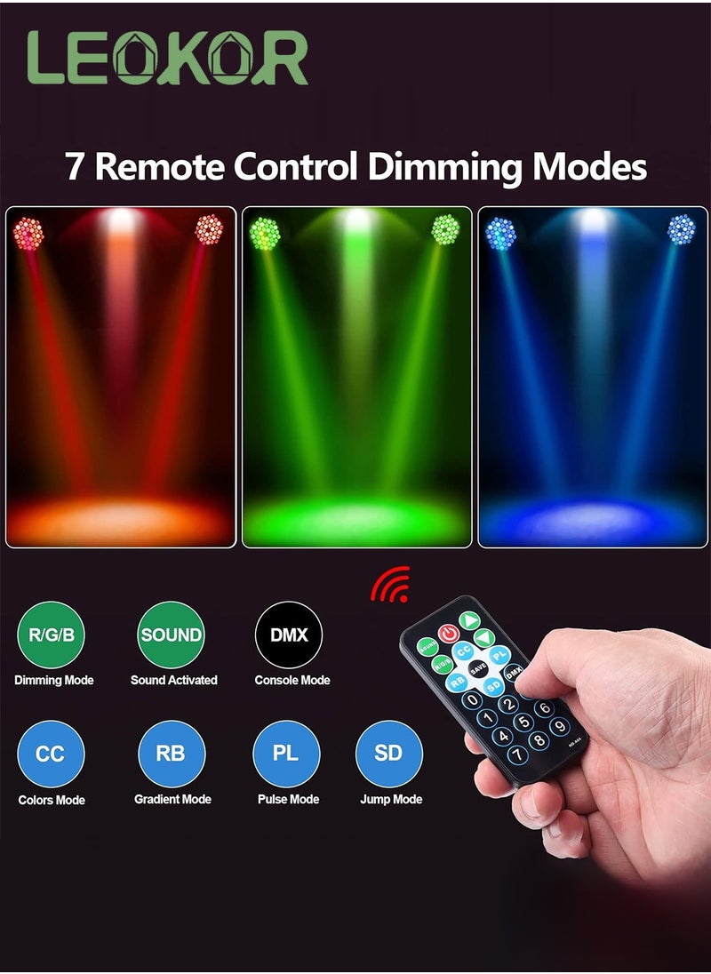 LEOKOR Stage Lights Corded RGB 36 LED Sound Activated Laser Light DJ Uplighting Projector with Remote Control, Suitable for Events Wedding Party  - Image 3