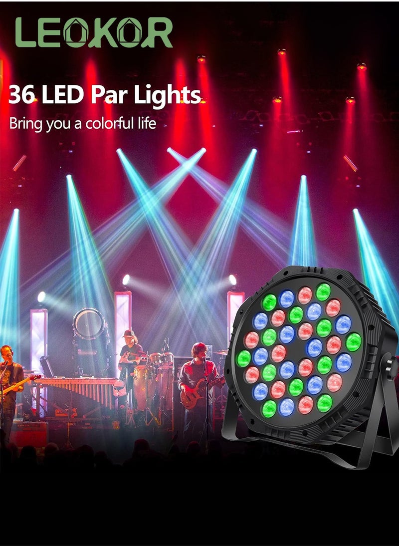 LEOKOR Stage Lights Corded RGB 36 LED Sound Activated Laser Light DJ Uplighting Projector with Remote Control, Suitable for Events Wedding Party  - Image 5