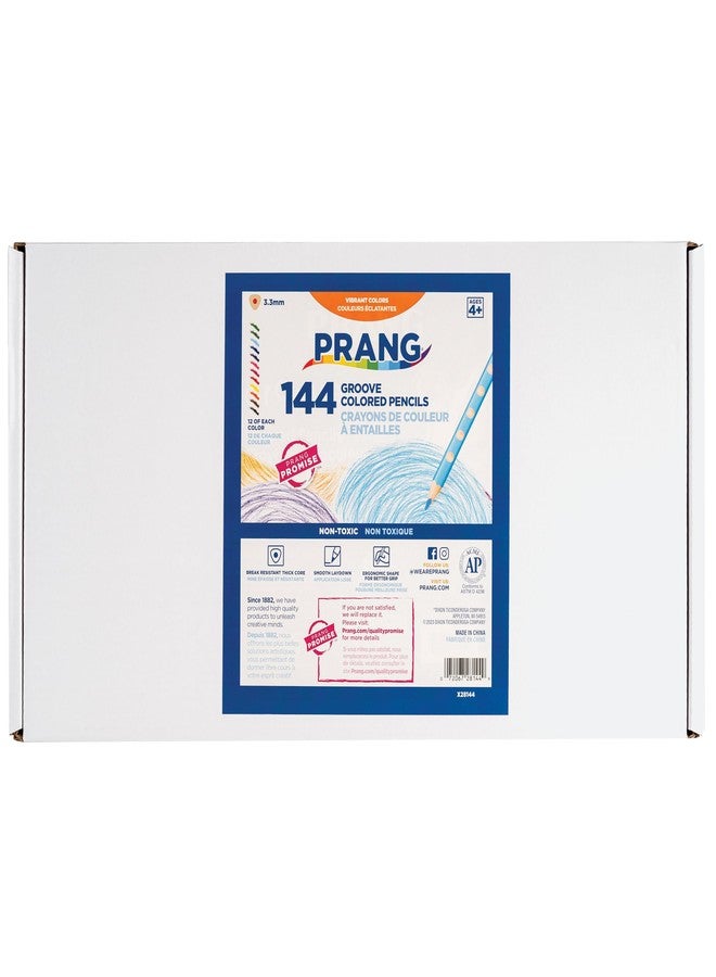 Prang Groove Triangular Colored Pencils, 3.3 mm, Assorted Colors, 144 Count - Image 4