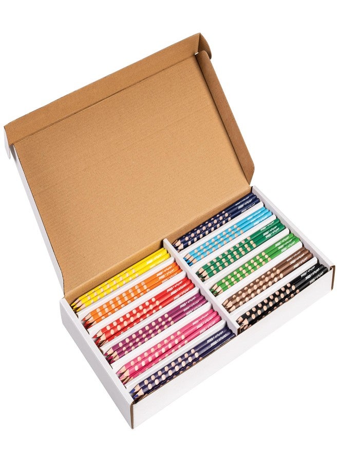 Prang Groove Triangular Colored Pencils, 3.3 mm, Assorted Colors, 144 Count - Image 1