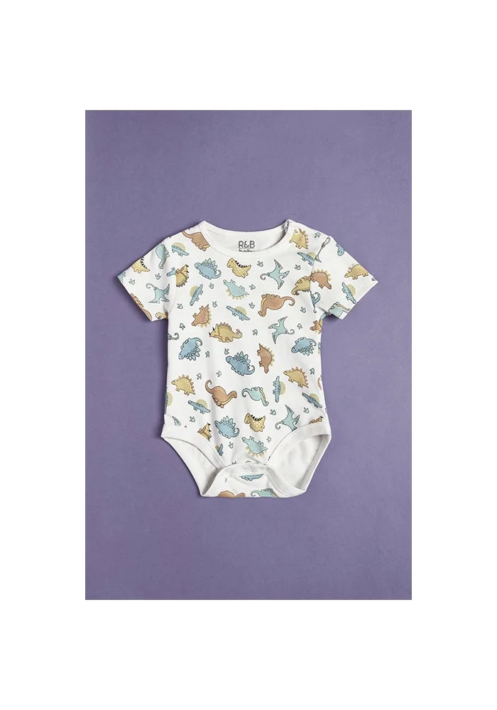 R&b 3 Pack Printed Bodysuits with Short Sleeves