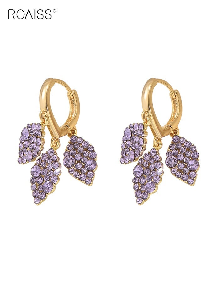 رويس أقراط نسائية من Niche Fashion مرصعة بالزركون الأرجواني بتصميم هندسي كروي، أقراط أذن عالية الجودة، إكسسوارات أذن - Image 5