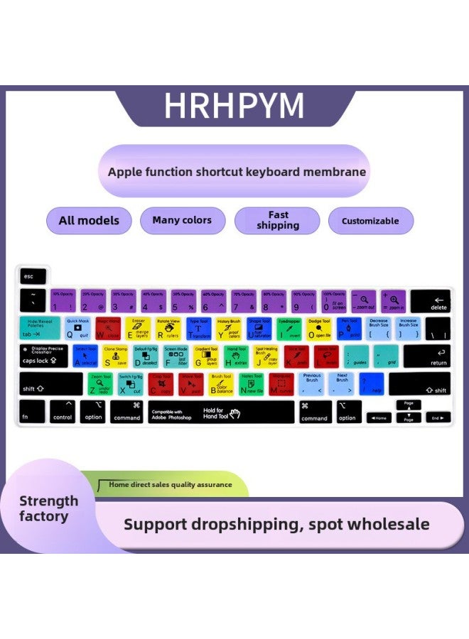 For Macbook Apple Notebook Keyboard Film 13air Foreign Language Function Shortcut Key Computer Protection Film-Color:WK-050(FL STUDIO)-Dimensions:US 20 13air(A2179/A2337) - Image 1