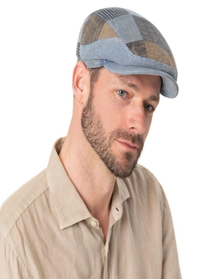 Stetson Laughlin Driver Patchwork Flat Cap Women/Men Blue 7 1/4-7 3/8 - Image 2