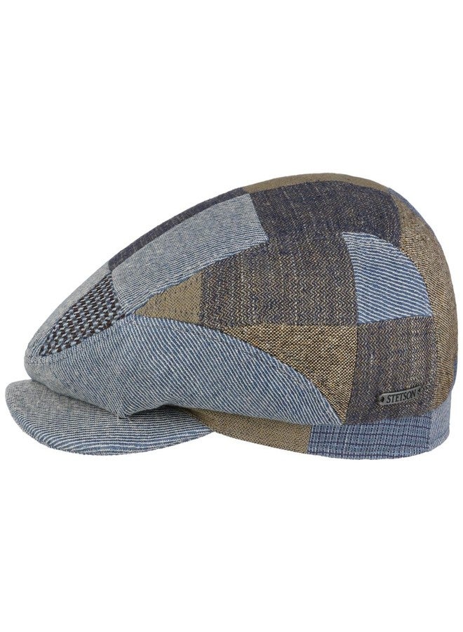 Stetson Laughlin Driver Patchwork Flat Cap Women/Men Blue 7 1/4-7 3/8 - Image 1