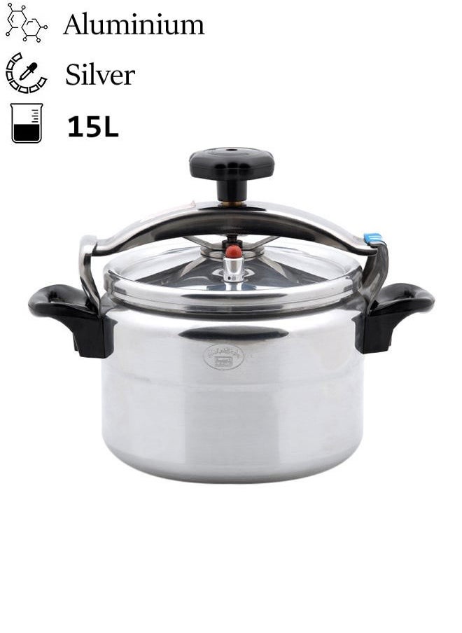 Microplus - 15Liters 15L Aluminium Pressure Cooker | Pressure Pot | Arabic Cooker | Silver |PS-629 Silver - Image 1