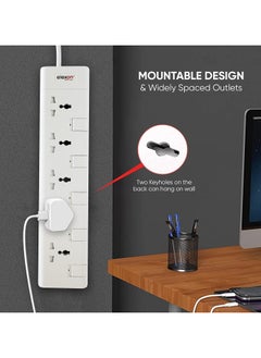 elexon 5 Way Power Extension Socket With 2M Cable  - Image 3