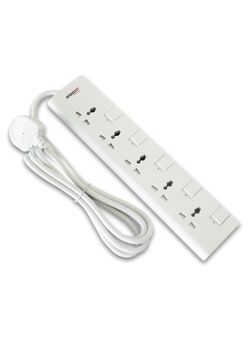 elexon - 5 Way Power Extension Socket With 2M Cable - Image 1