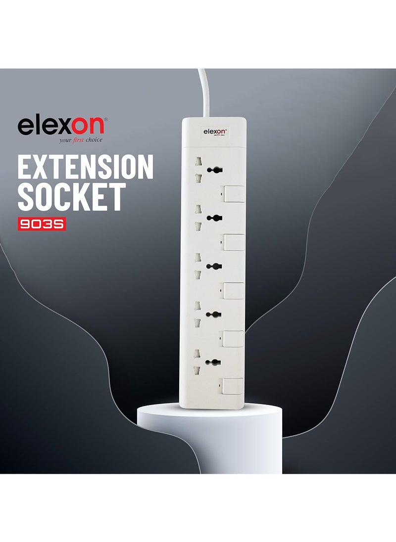 elexon - 5 Way Power Extension Socket With 2M Cable - Image 1