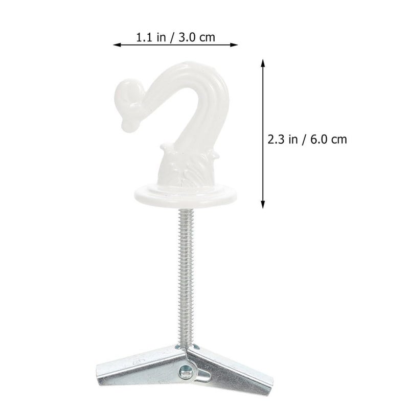 White Zinc Alloy Folding Ceiling Hooks 3 Pack For Hanging Plants Home Storage And Fixtures - Image 3