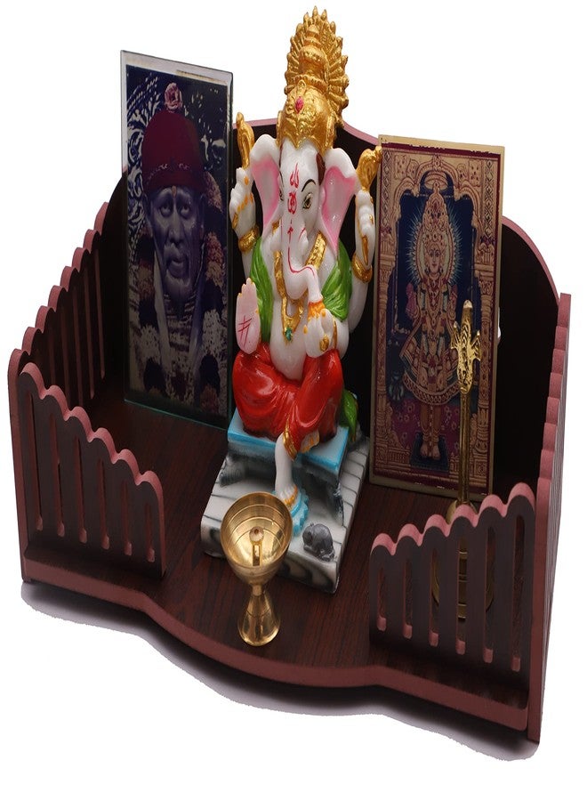DIVOKAH® MDF Wooden Temple/Wooden chowki/Laddo Gopal Jhula/Swing/God singhasan (8 MM Plywood Thickness) BR_LNG - Image 1