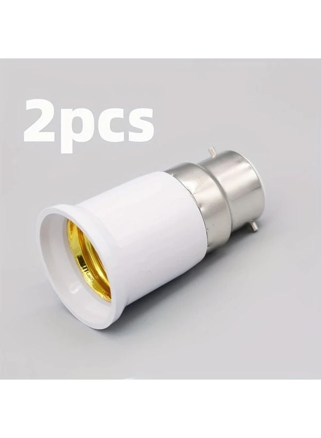 2pcs B22 to E27 LED Bulb Socket Converter Adapter Lamp Base Holder - Image 1