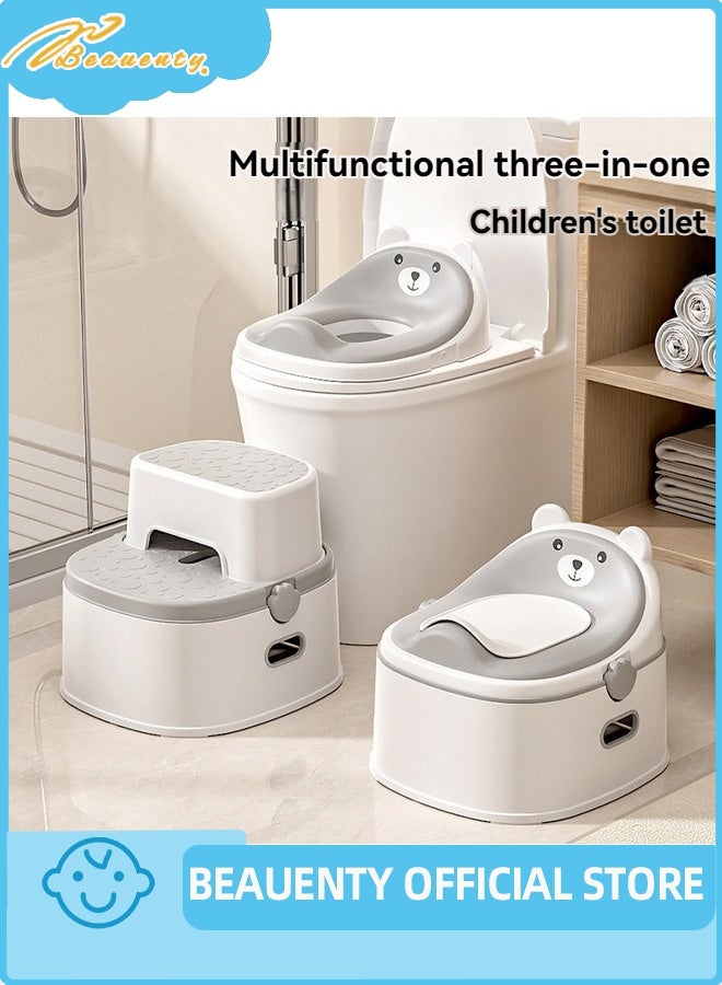 بيوينتي 3 في 1 مقعد تدريب الوعاء للأطفال مقعد مرحاض الوعاء مع مكافحة الانزلاق وحرس الرش والبراز الوعاء كرسي مقعد الوعاء للأطفال الوعاء للأطفال الصغار 1-5 سنة فتى - Image 1