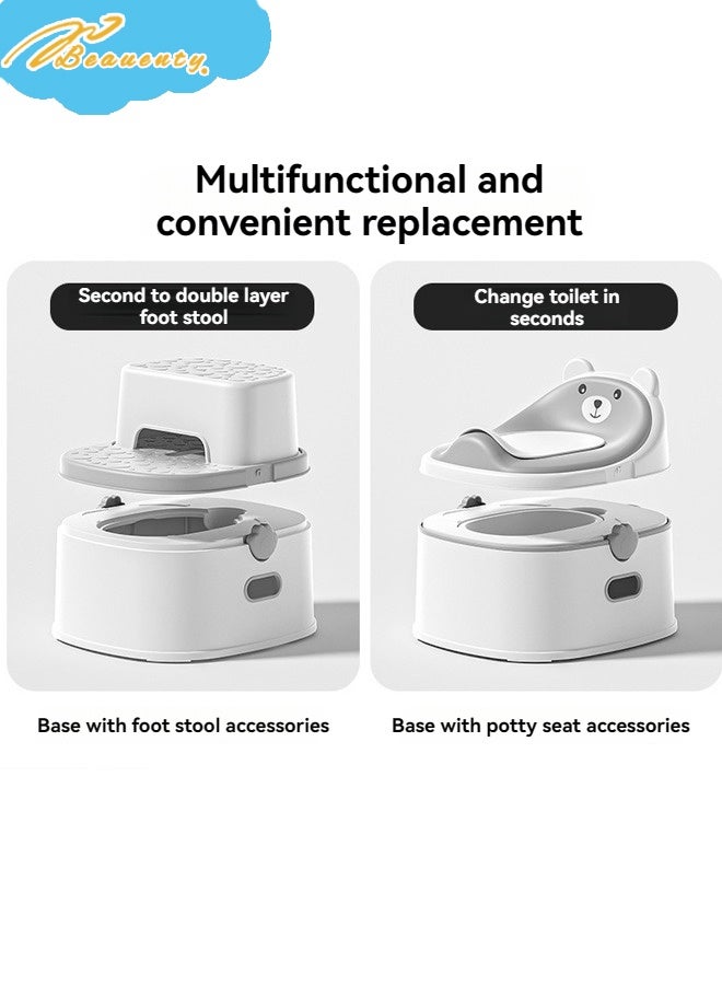 بيوينتي 3 في 1 مقعد تدريب الوعاء للأطفال مقعد مرحاض الوعاء مع مكافحة الانزلاق وحرس الرش والبراز الوعاء كرسي مقعد الوعاء للأطفال الوعاء للأطفال الصغار 1-5 سنة فتى - Image 4