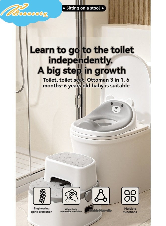 بيوينتي 3 في 1 مقعد تدريب الوعاء للأطفال مقعد مرحاض الوعاء مع مكافحة الانزلاق وحرس الرش والبراز الوعاء كرسي مقعد الوعاء للأطفال الوعاء للأطفال الصغار 1-5 سنة فتى - Image 2