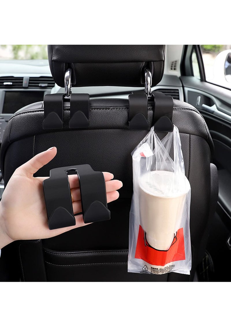 KASTWAVE Car Seat Headrest Hooks, Car Back Seat Hidden Double Hook for Purses and Bags Organizer, Storage Hooks for Handbag Purse Grocery Bags Cloth fit Universal Car Vehicle 4 Pack,Black  - Image 2