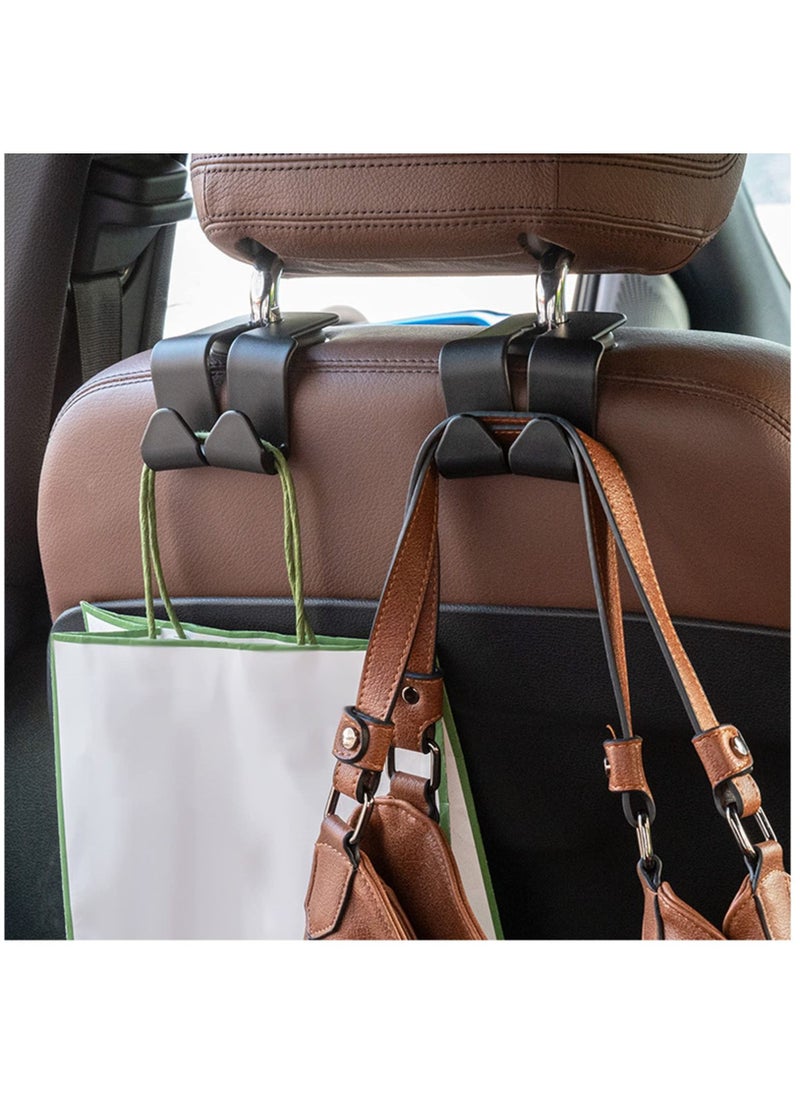 KASTWAVE Car Seat Headrest Hooks, Car Back Seat Hidden Double Hook for Purses and Bags Organizer, Storage Hooks for Handbag Purse Grocery Bags Cloth fit Universal Car Vehicle 4 Pack,Black  - Image 3