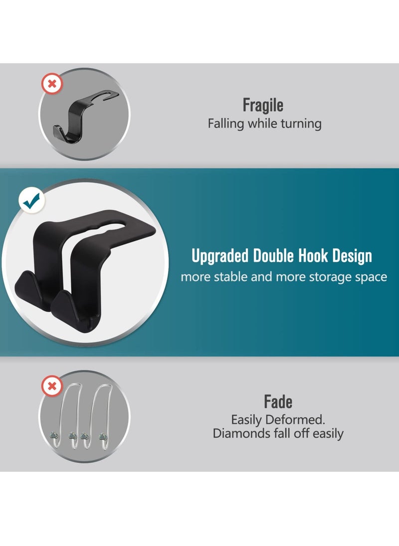 KASTWAVE Car Seat Headrest Hooks, Car Back Seat Hidden Double Hook for Purses and Bags Organizer, Storage Hooks for Handbag Purse Grocery Bags Cloth fit Universal Car Vehicle 4 Pack,Black  - Image 5