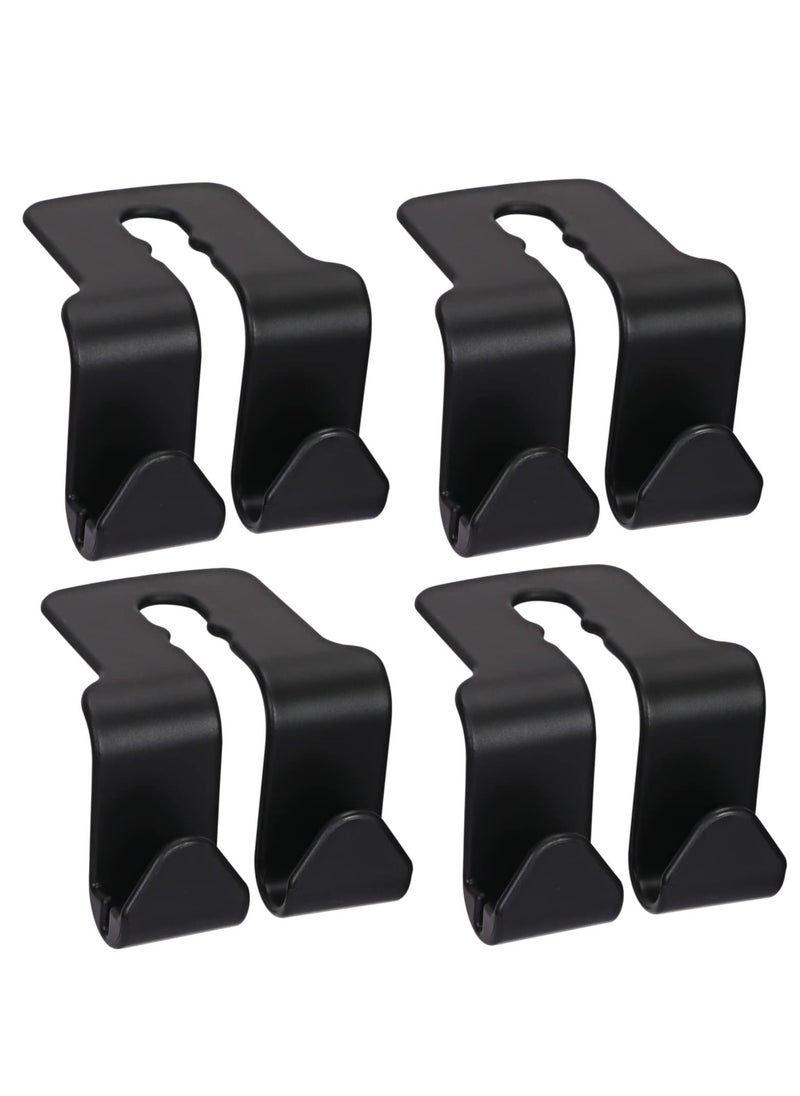 KASTWAVE Car Seat Headrest Hooks, Car Back Seat Hidden Double Hook for Purses and Bags Organizer, Storage Hooks for Handbag Purse Grocery Bags Cloth fit Universal Car Vehicle 4 Pack,Black  - Image 1