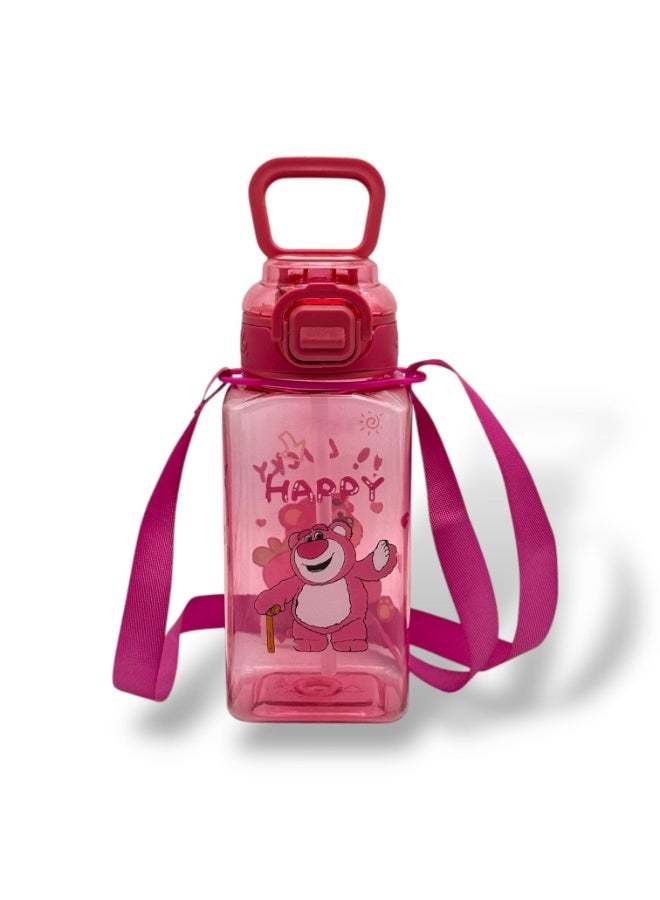 QSHOP QSHOP® Kids Water Bottle 800ml – School Bottle with Safety Lid and Straw, Ergonomic Handle and Carrying Strap, Perfect for School, Club and Outdoor Activities  - Image 1
