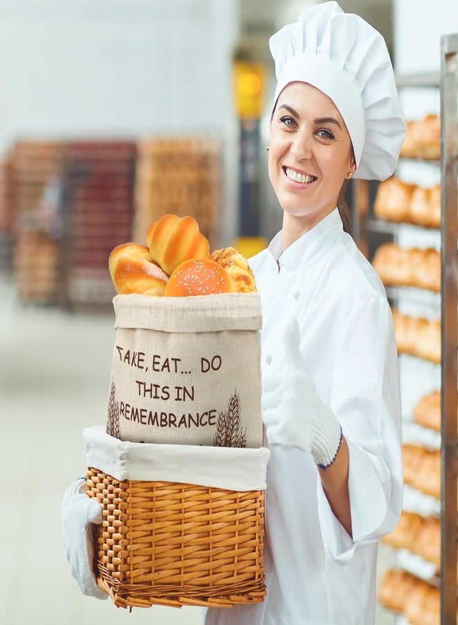 Vesici 8 Pcs Large Linen Bread Bag for Homemade Bread Reusable Container and Saver Drawstring Storage Bags Unbleached Storage Container Keeper for Bakery 12" x 15" (Elegant Style) - Image 4