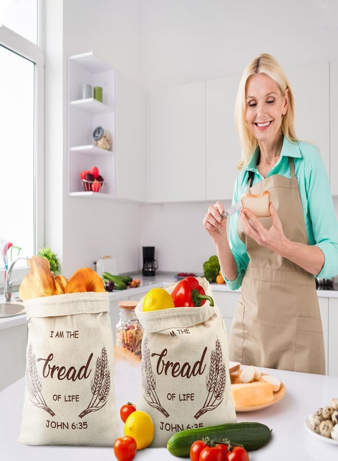 Vesici 8 Pcs Large Linen Bread Bag for Homemade Bread Reusable Container and Saver Drawstring Storage Bags Unbleached Storage Container Keeper for Bakery 12" x 15" (Elegant Style) - Image 5