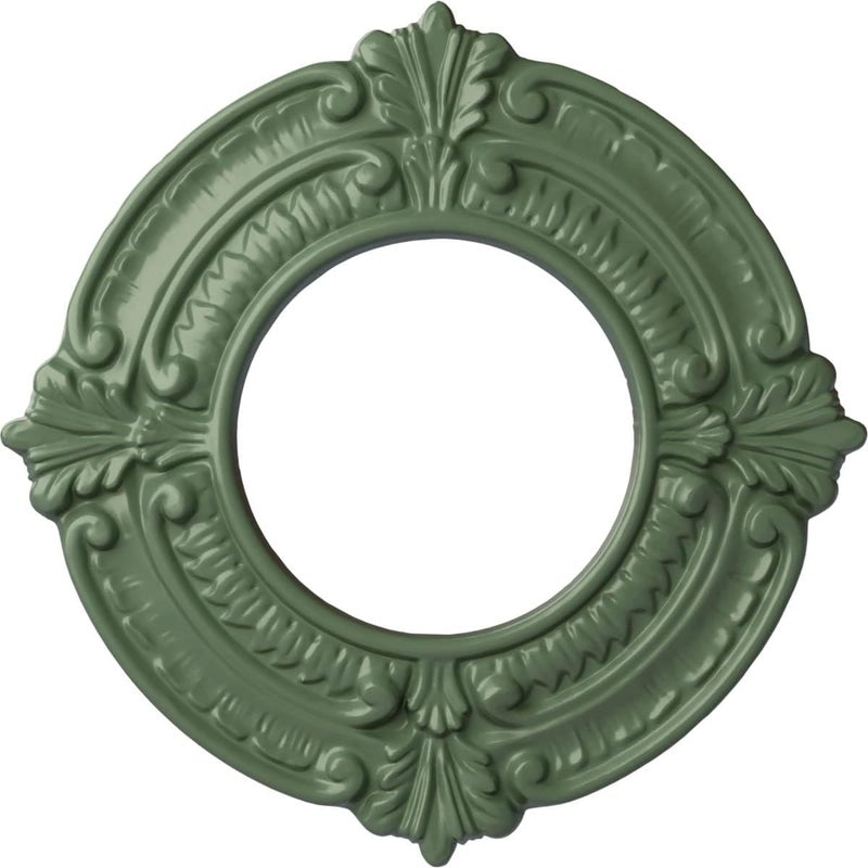 Ekena Millwork CM09BNAGF 9"OD X 4 1/8"ID X 5/8"P Benson Ceiling Medallion Fits Canopies Up to 4 1/8", Athenian Green - Image 1