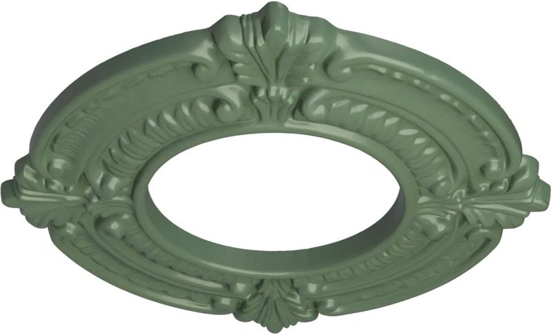 Ekena Millwork CM09BNAGF 9"OD X 4 1/8"ID X 5/8"P Benson Ceiling Medallion Fits Canopies Up to 4 1/8", Athenian Green - Image 2
