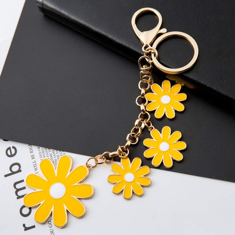 Giftale Flower Bag Charms Enameled Keychain - Stylish and Elegant Purse Accessories for Women, Perfect for Adding a Touch of Charm and Personality to Your Handbags, Backpacks, and Keys - Image 5