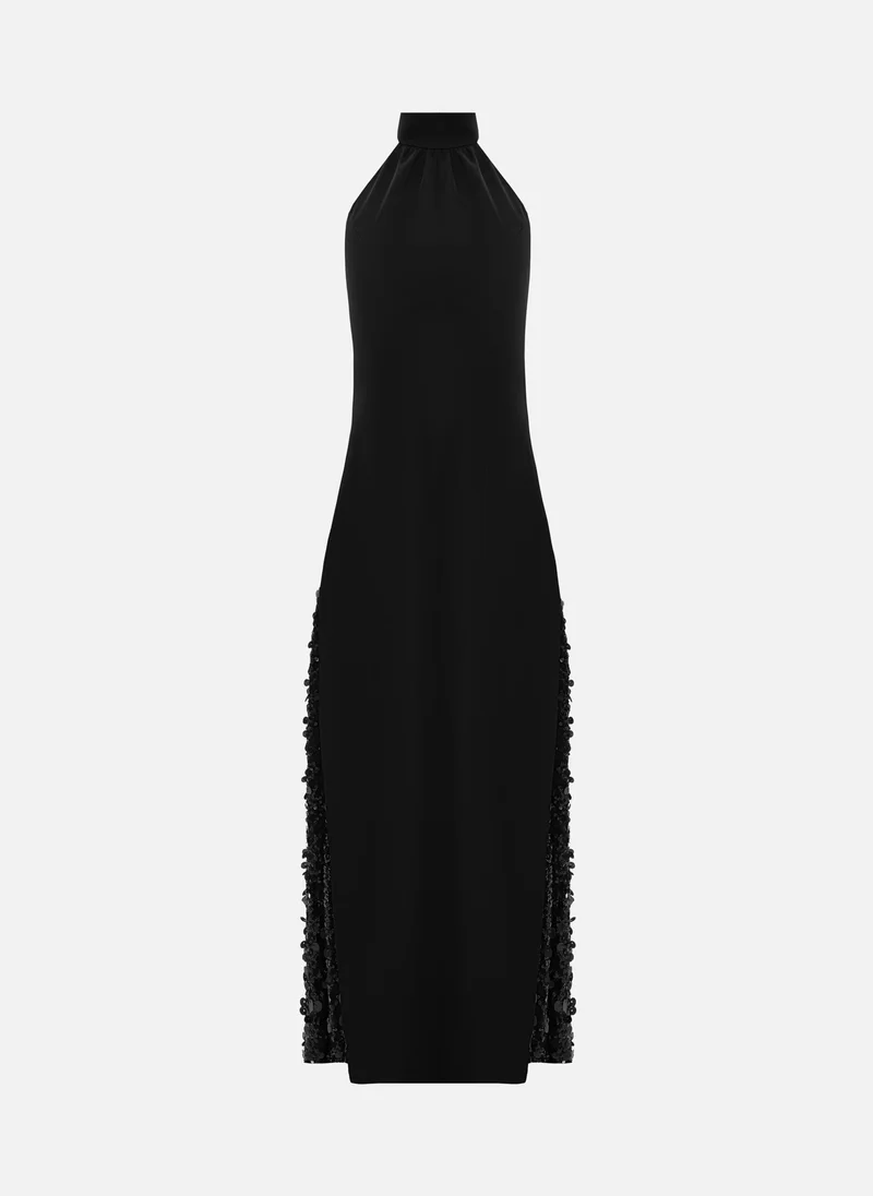 Lichi  Satin maxi dress with sequined side inserts for Women | Best Price UAE