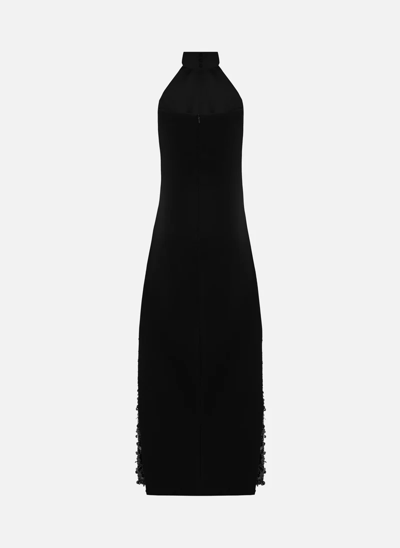 Lichi  Satin maxi dress with sequined side inserts for Women | Best Price UAE