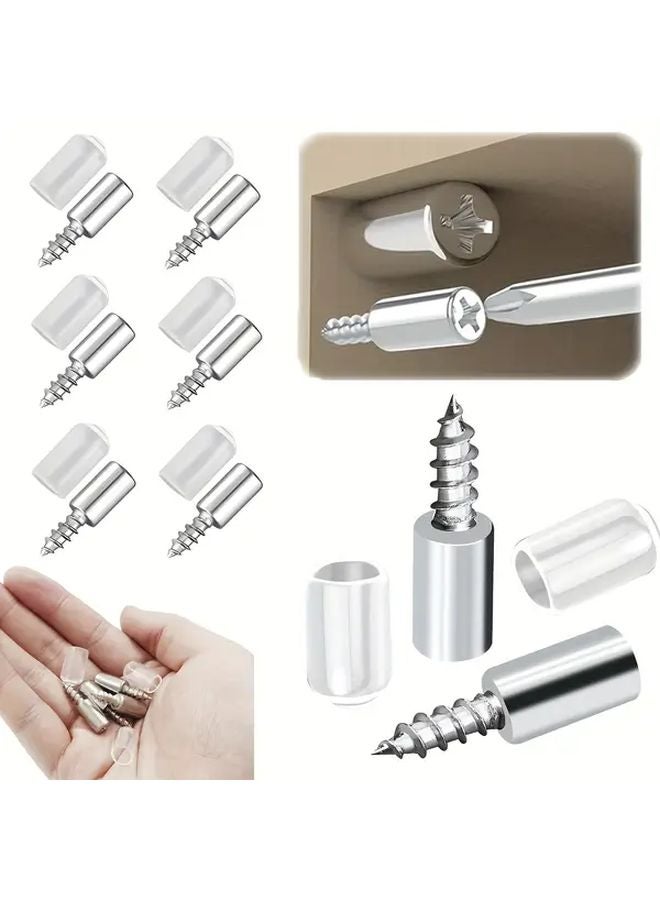 72 Pcs Self Tapping Board Bracket Shelf Support Pin With Non Slip Cover For Cabinet Furniture - Image 2