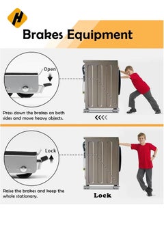 Furniture Appliance Rollers with 24 Rollers & Brake, Heavy Duty Mover Tool for Washing Machines, Dryers, Refrigerators – Supports Up to 660 lbs, Gray - pzsku/Z0492FA25A11A232C367AZ/45/_/1735052673/2fdcb782-7012-4b47-adda-84c853c3607a