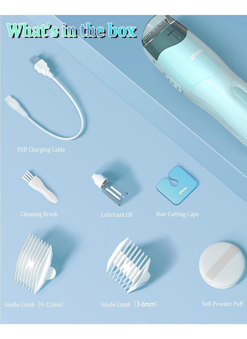 ENSSU - ENSSU Vacuum Hair Clippers for Kids, Rechargeable Vacuum Hair Cutter with 2 Modes for Children/Infant, Waterproof Baby Hair Clippers Trimmers - Image 1