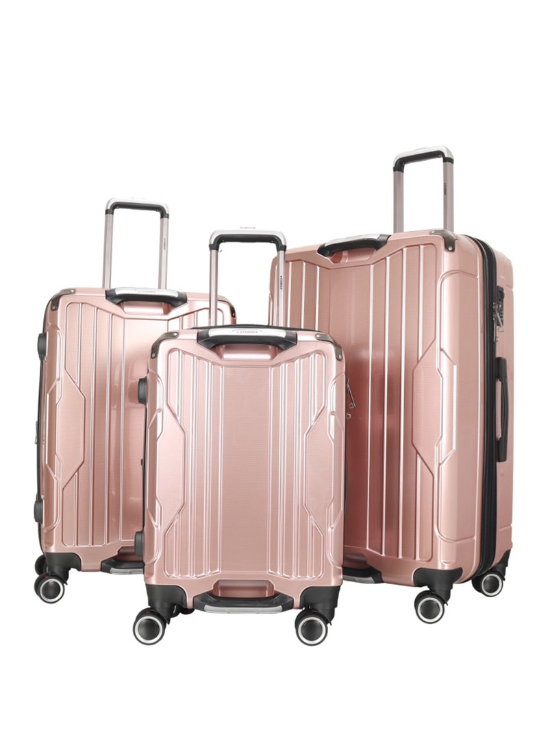 ستارجولد طقم حقائب سفر بعجلات من 3 قطع TPC عجلات جانبية صلبة مع قفل TSA - Image 1