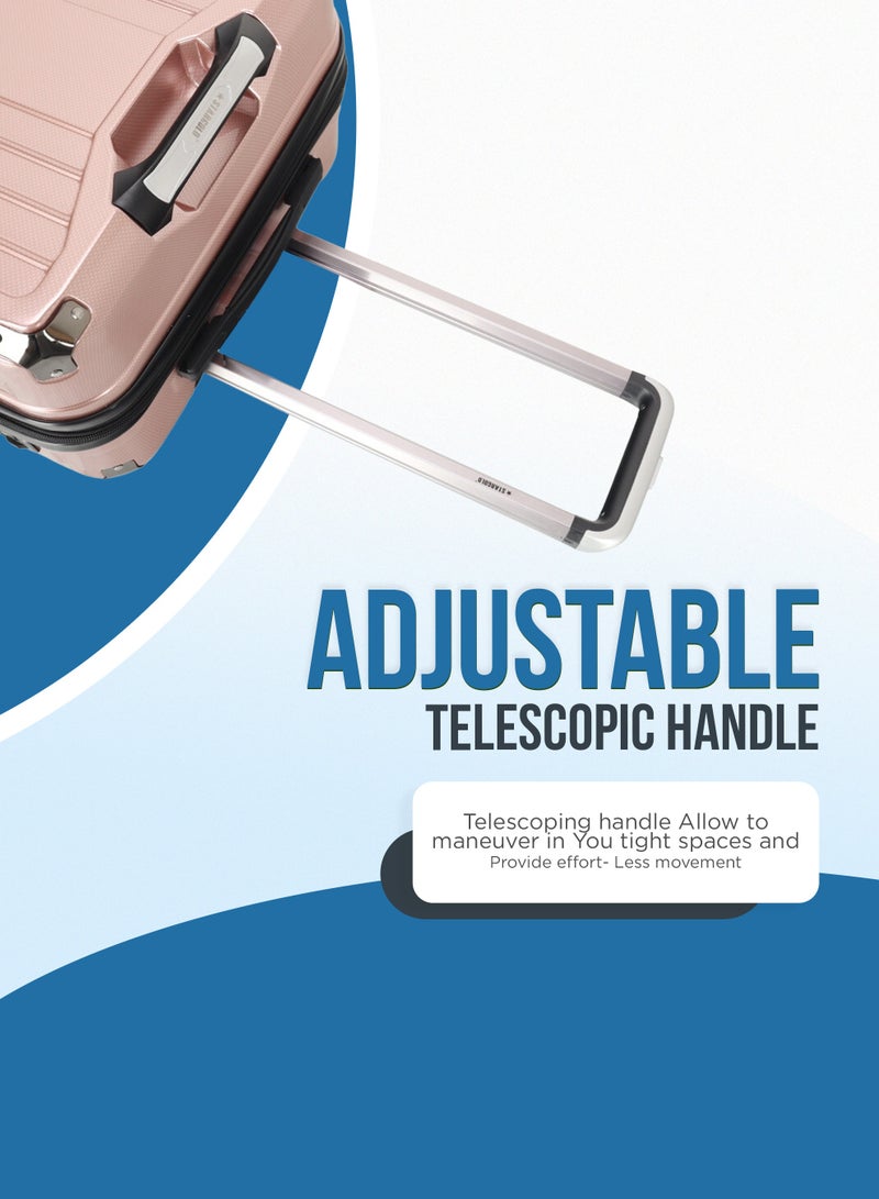 ستارجولد طقم حقائب سفر بعجلات من 3 قطع TPC عجلات جانبية صلبة مع قفل TSA - Image 2