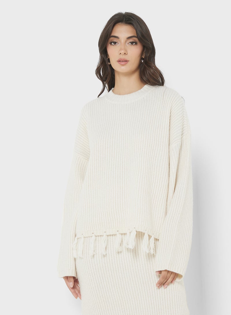 4th & Reckless Tassle Detail Knitted Sweater  - Image 1