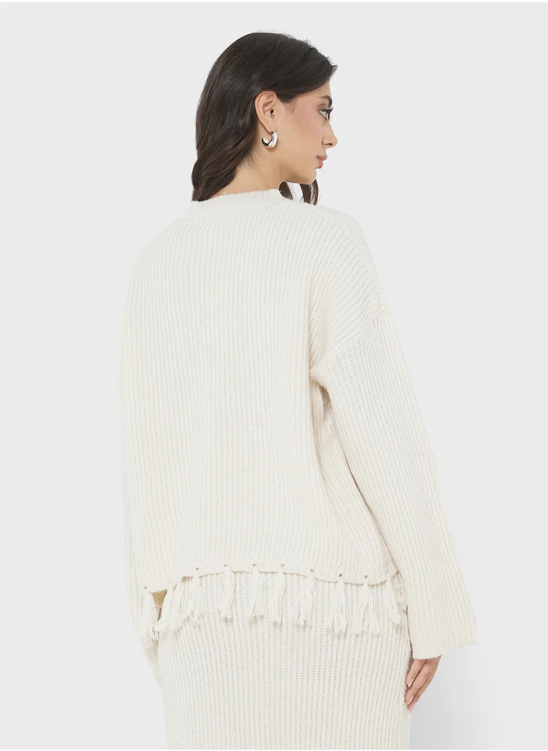 4th & Reckless Tassle Detail Knitted Sweater