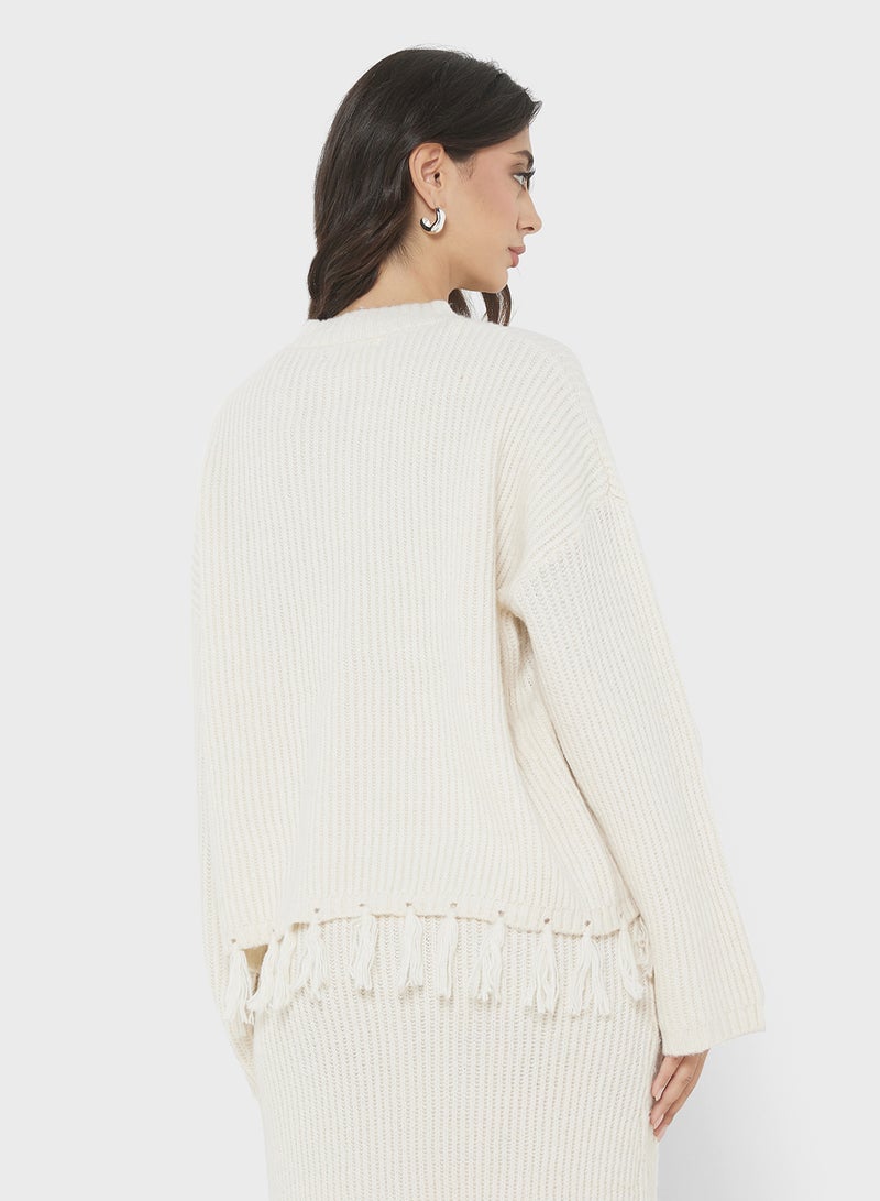 4th & Reckless Tassle Detail Knitted Sweater  - Image 2