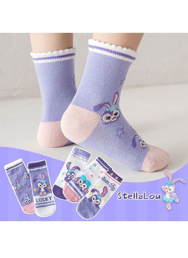 ZCM-HAPPY 5-Pack Children's Cartoon Mid-Cuff Cotton Socks  - Image 2